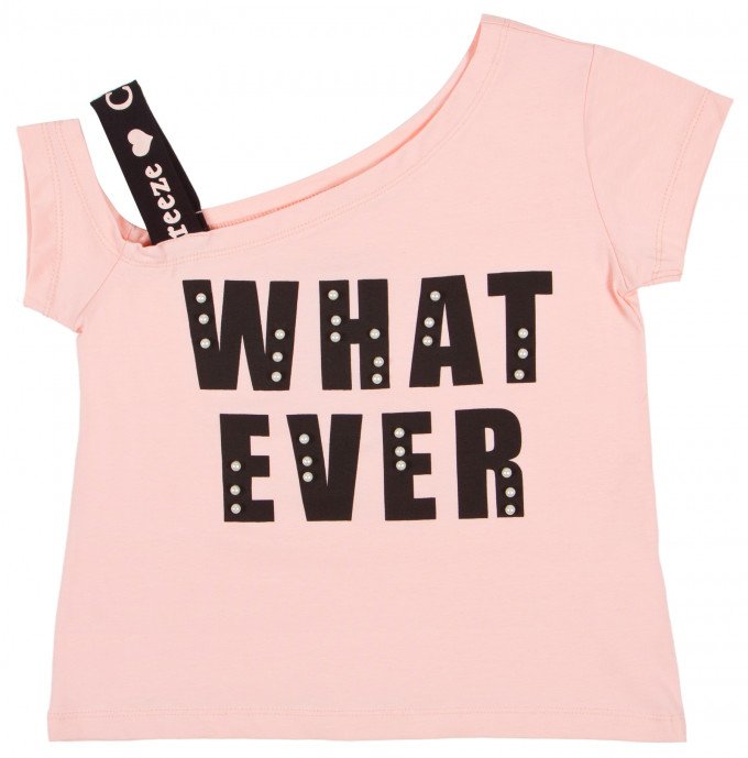 Фото - модная персиковая футболка для девочки цена 245 грн. за штуку - Леопольд