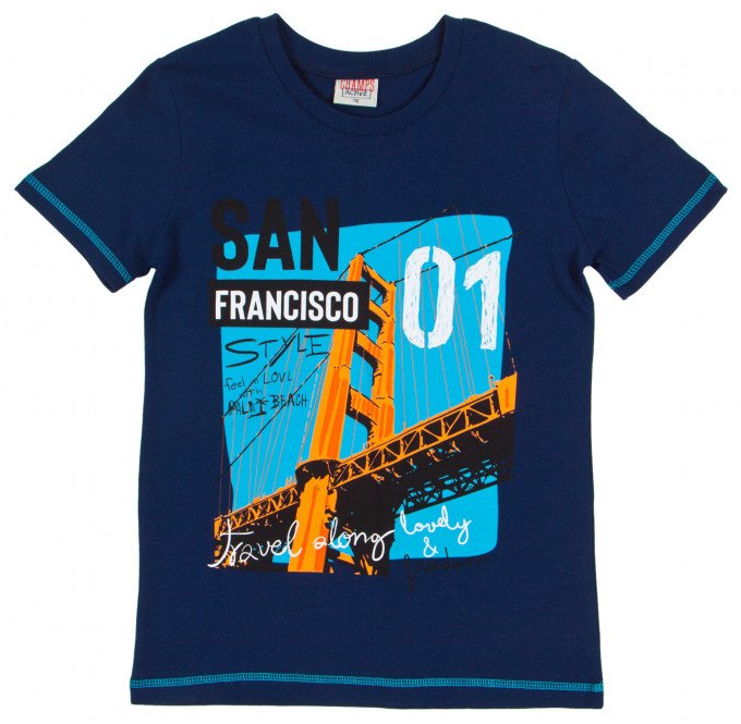 Фото - темно-синяя футболка для мальчика цена 245 грн. за штуку - Леопольд