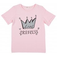 Картинка, рожева футболка для дівчинки з короною "Princess"