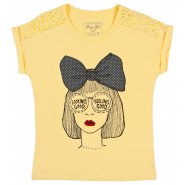 Картинка, желтая легкая футболка для девочки