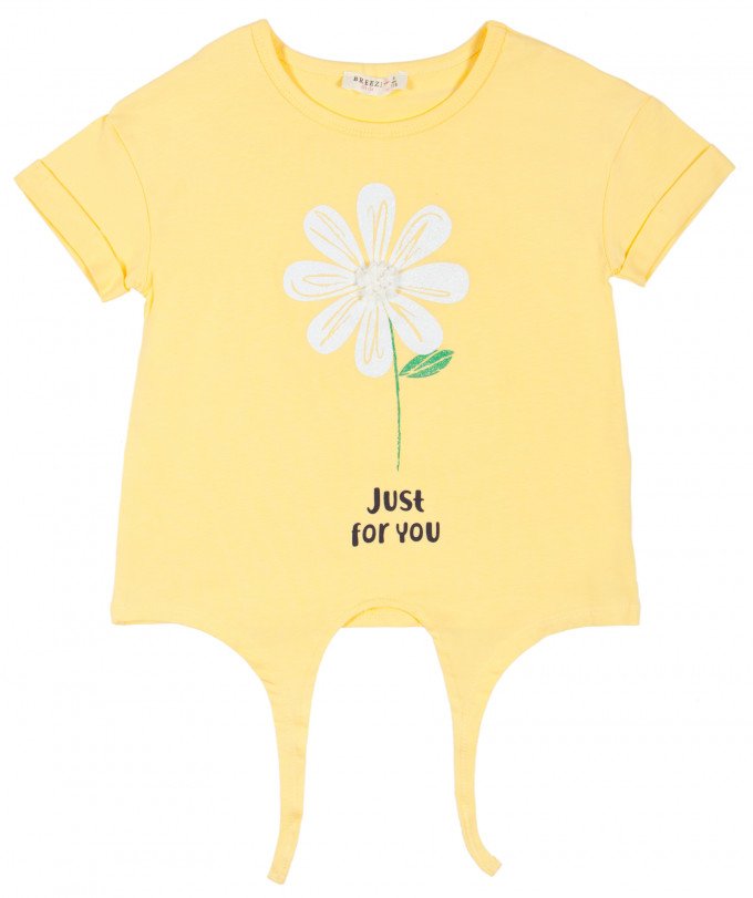 Фото - желтая футболка для девочки летняя цена 295 грн. за штуку - Леопольд