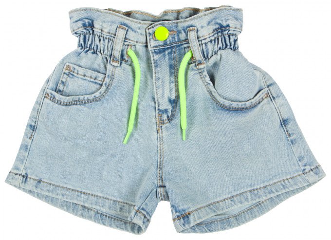 Фото - джинсові шорти із завищеною талією для дівчинки ціна 495 грн. за штуку - Леопольд