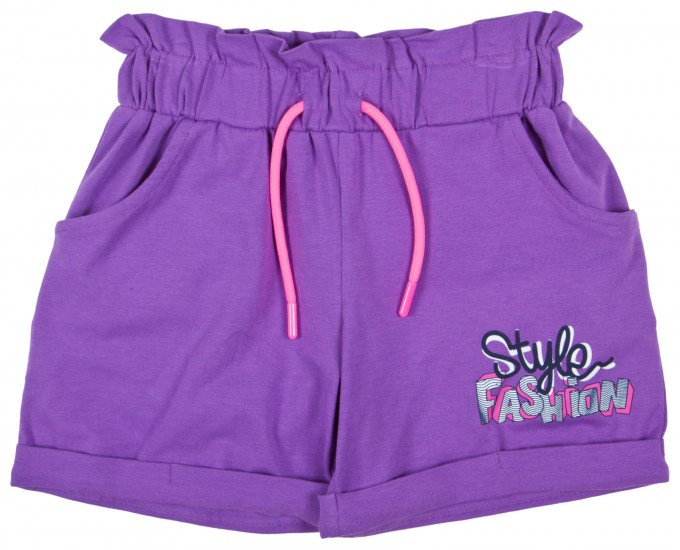 Фото - фиолетовые хлопковые шорты для девочки цена 295 грн. за штуку - Леопольд