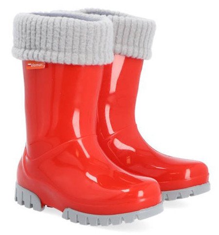 Фото - непромокаючі гумові чобітки Demar червоного кольору ціна 440 грн. за пару - Леопольд