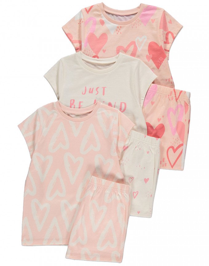 Фото - легкие пижамы в сердечках для девочек цена 435 грн. за штуку - Леопольд