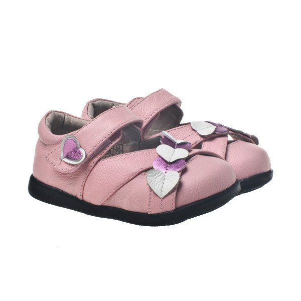 Фото - розовые туфельки с сердечками (23 размер) цена 332 грн. за пару - Леопольд